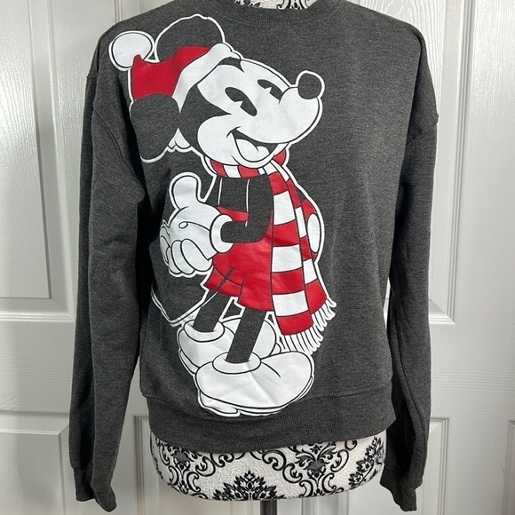 Disney Tops - Disney Mickey Mouse Santa Holiday Christmas XS Gray Red